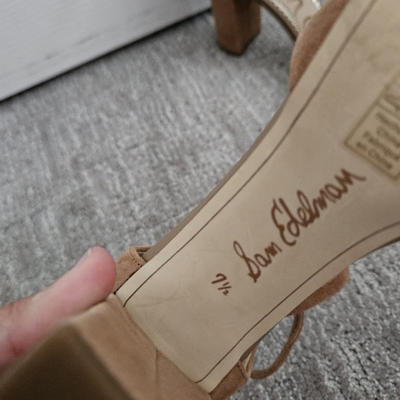 Sam Edelman Simmons Camel Suede block heel Size 7.5 - Picture 4 of 5